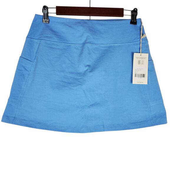 Mate the Label Pants - NEW Mate the Label Organic Stretch Pocket Skort Size L Lagoon Blue Pull On Mini
